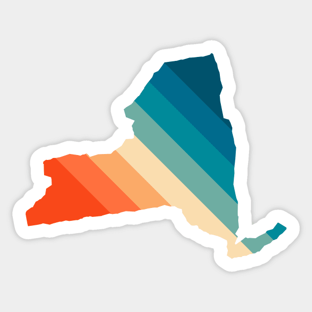 New York State Retro Map Sticker by n23tees